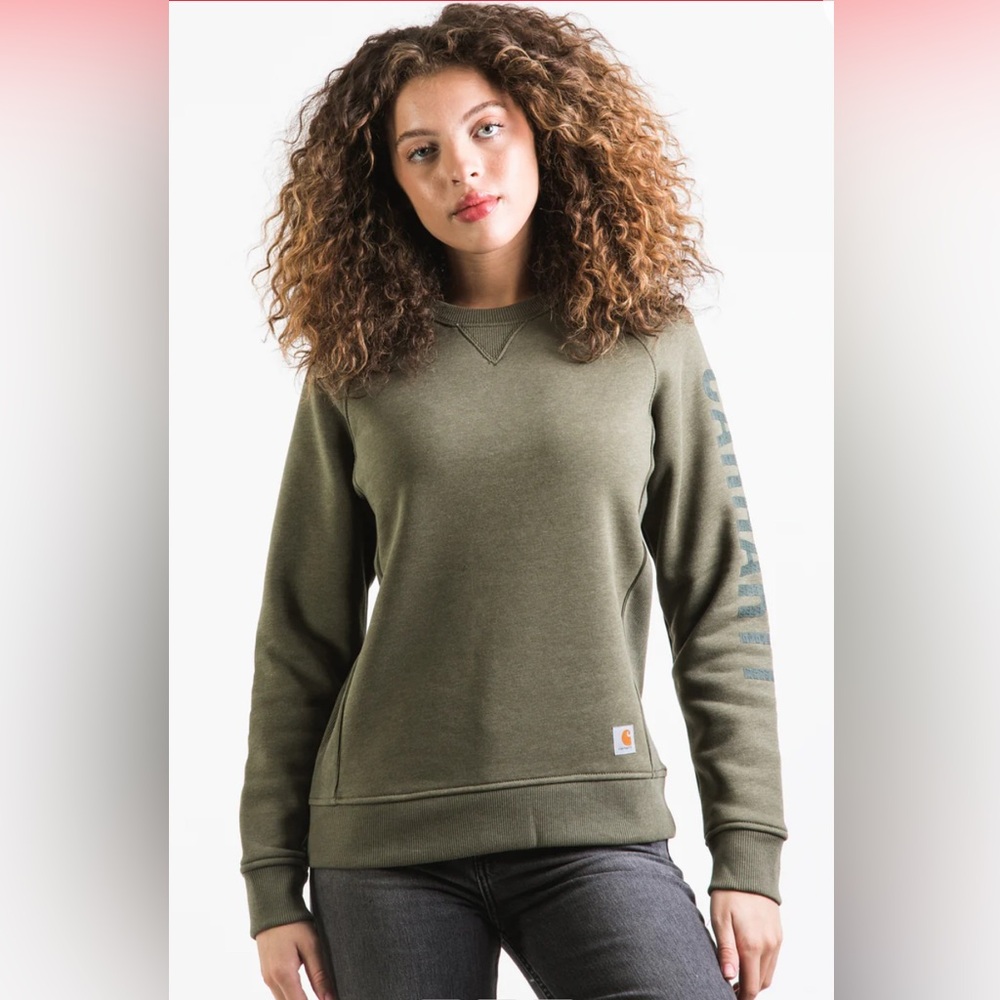 Carhartt Green Crewneck Sweater with Minimalist Design